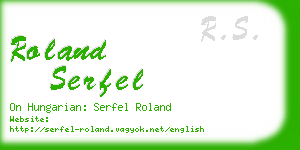 roland serfel business card